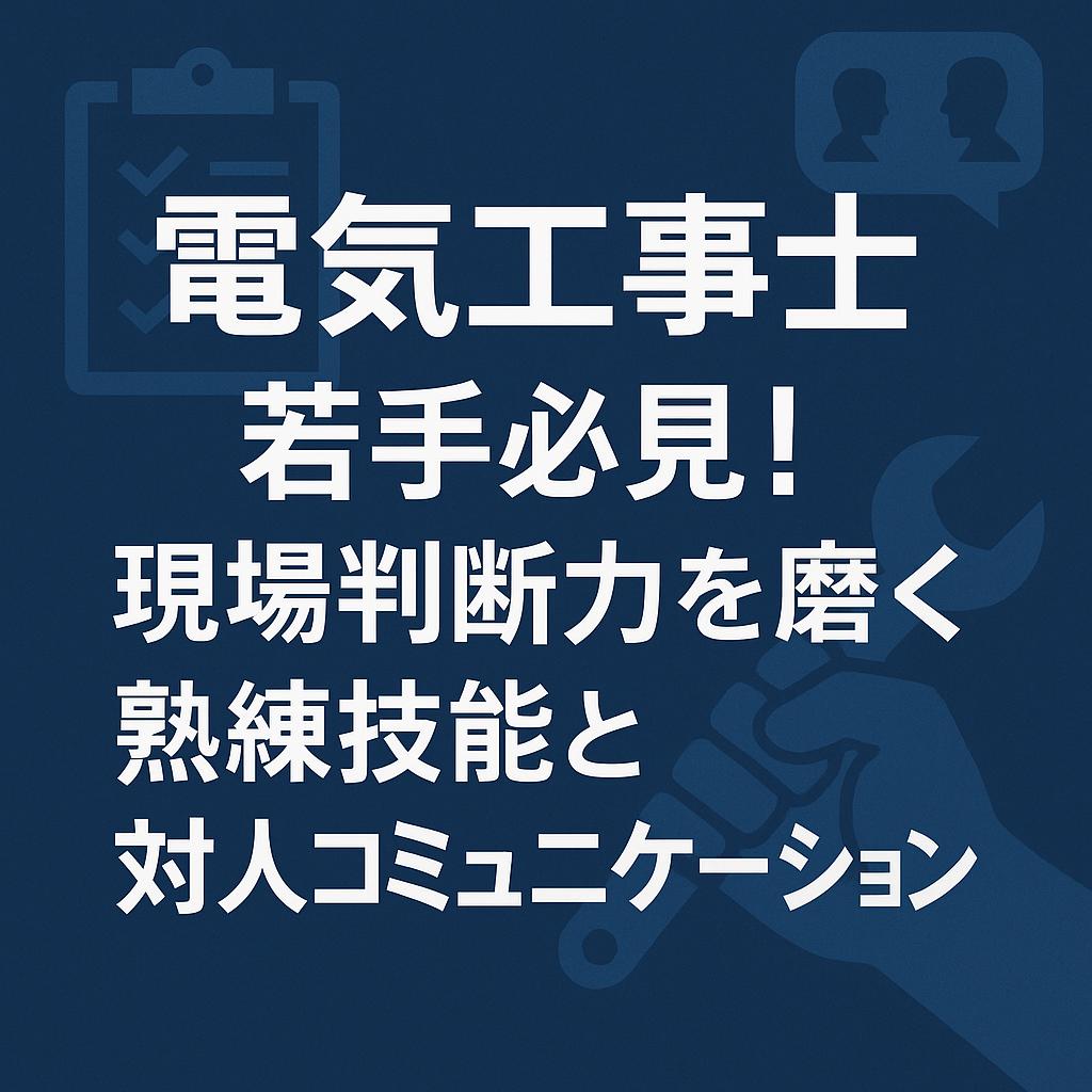 若手必見！現場判断力を磨く熟練技能と対人コミュニケーション