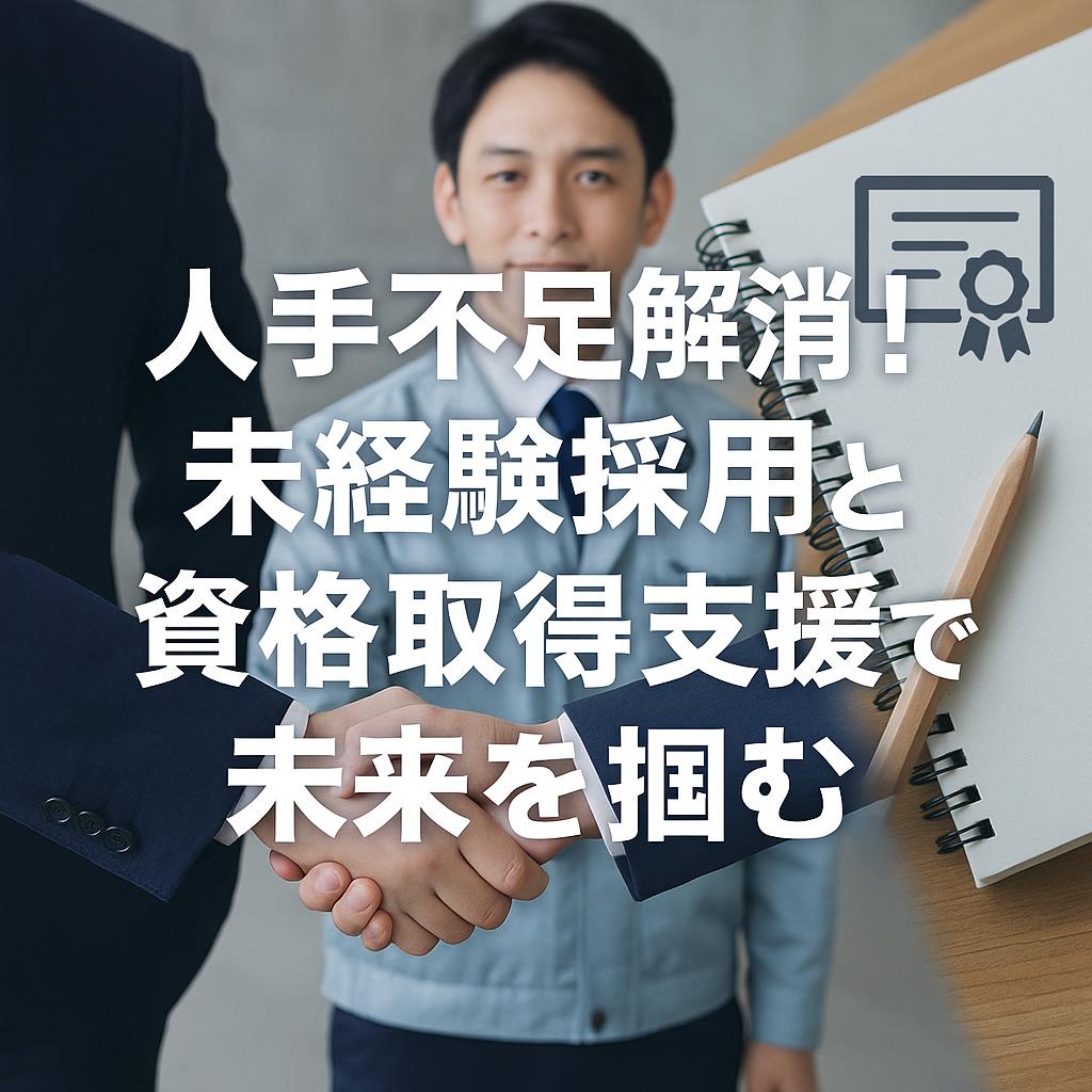 人手不足解消！未経験採用と資格取得支援で未来を掴む