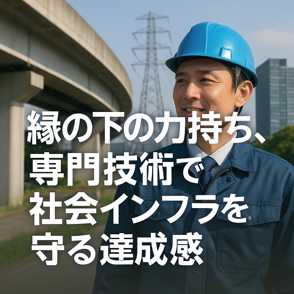 縁の下の力持ち、専門技術で社会インフラを守る達成感