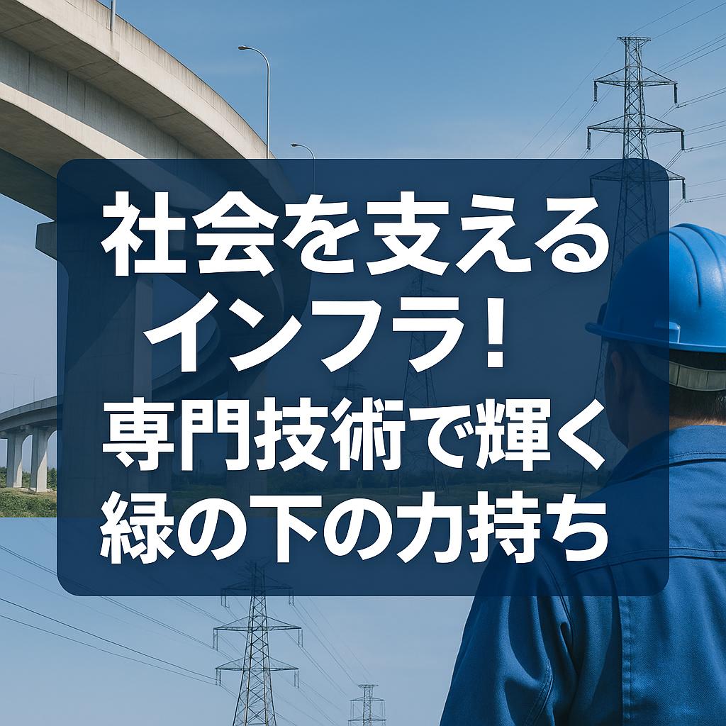 社会を支えるインフラ！専門技術で輝く縁の下の力持ち
