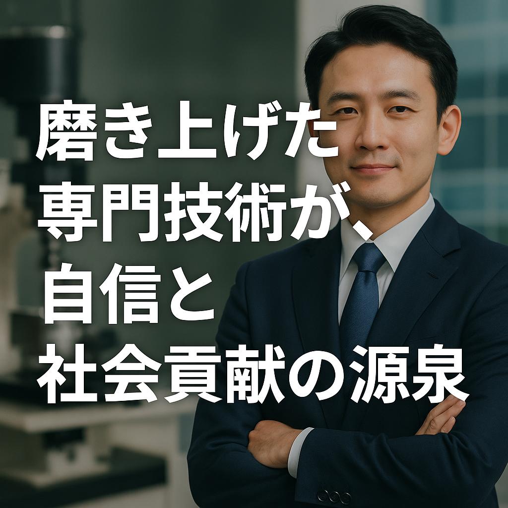 磨き上げた専門技術が、自信と社会貢献の源泉に