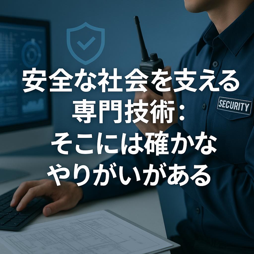 安全な社会を支える専門技術：そこには確かなやりがいがある
