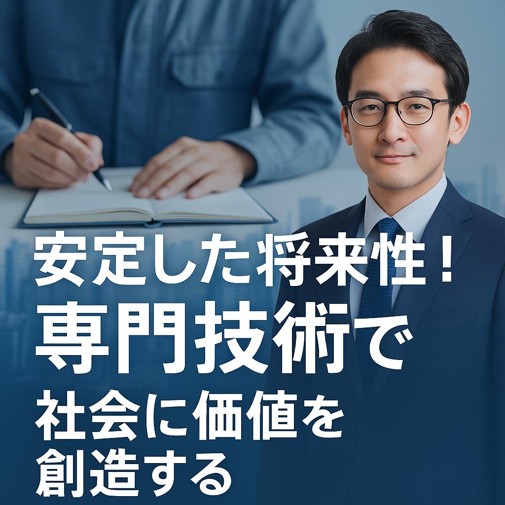 安定した将来性！専門技術で社会に価値を創造する