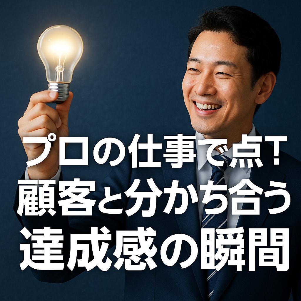 プロの仕事で点灯！顧客と分かち合う達成感の瞬間