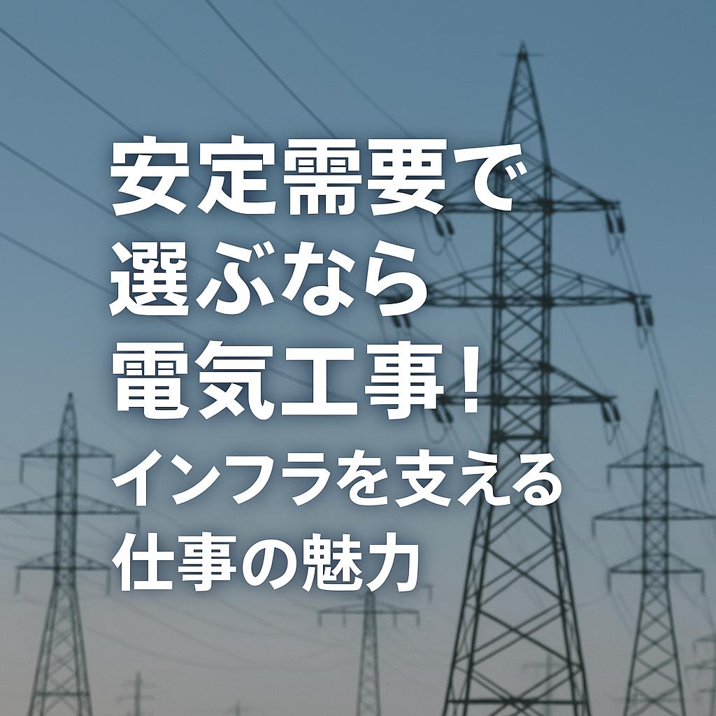 安定需要で選ぶなら電気工事！インフラを支える仕事の魅力
