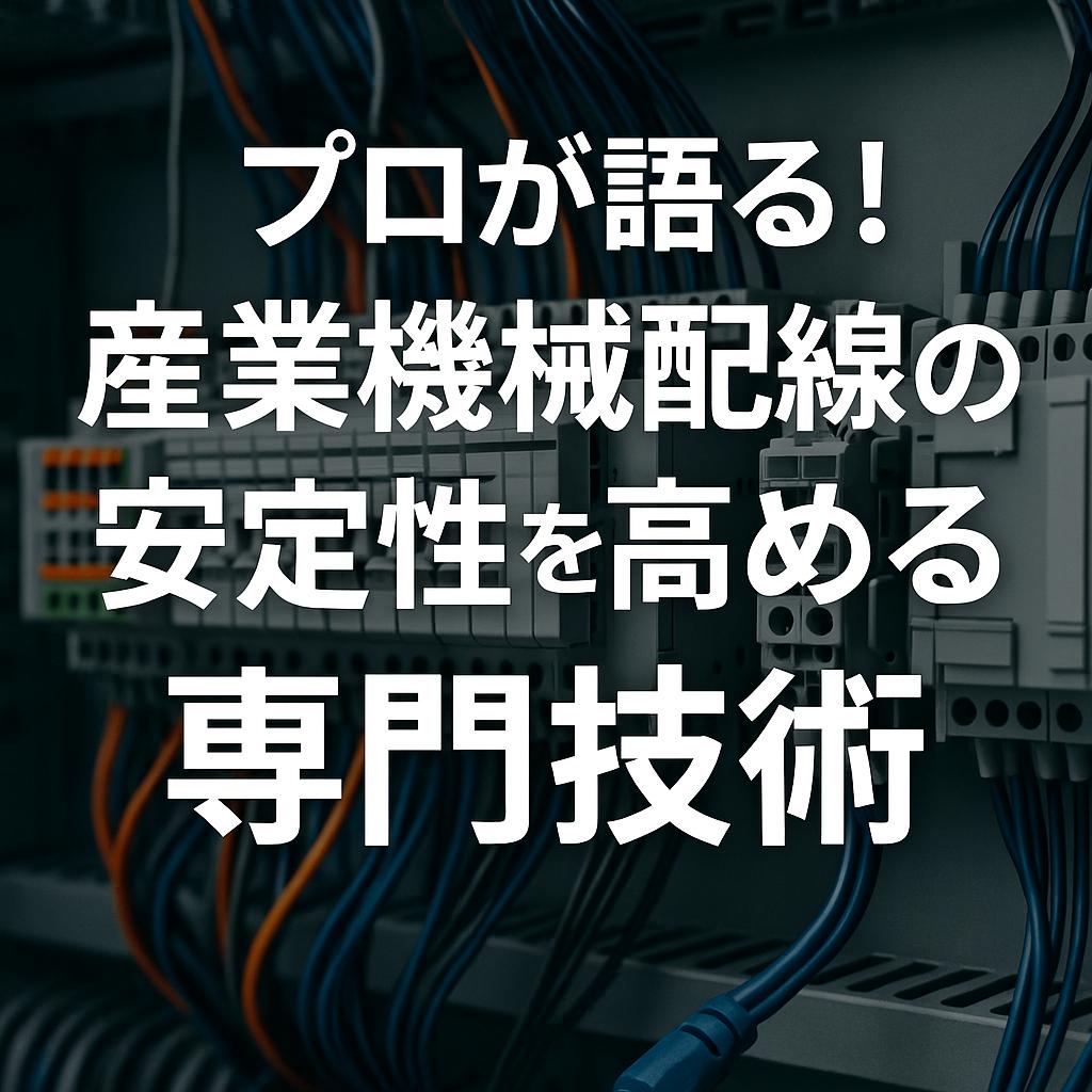 プロが語る!産業機械配線の安定性を高める専門技術