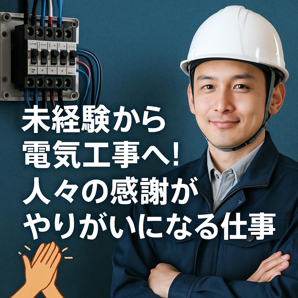 未経験から電気工事へ！人々の感謝がやりがいになる仕事