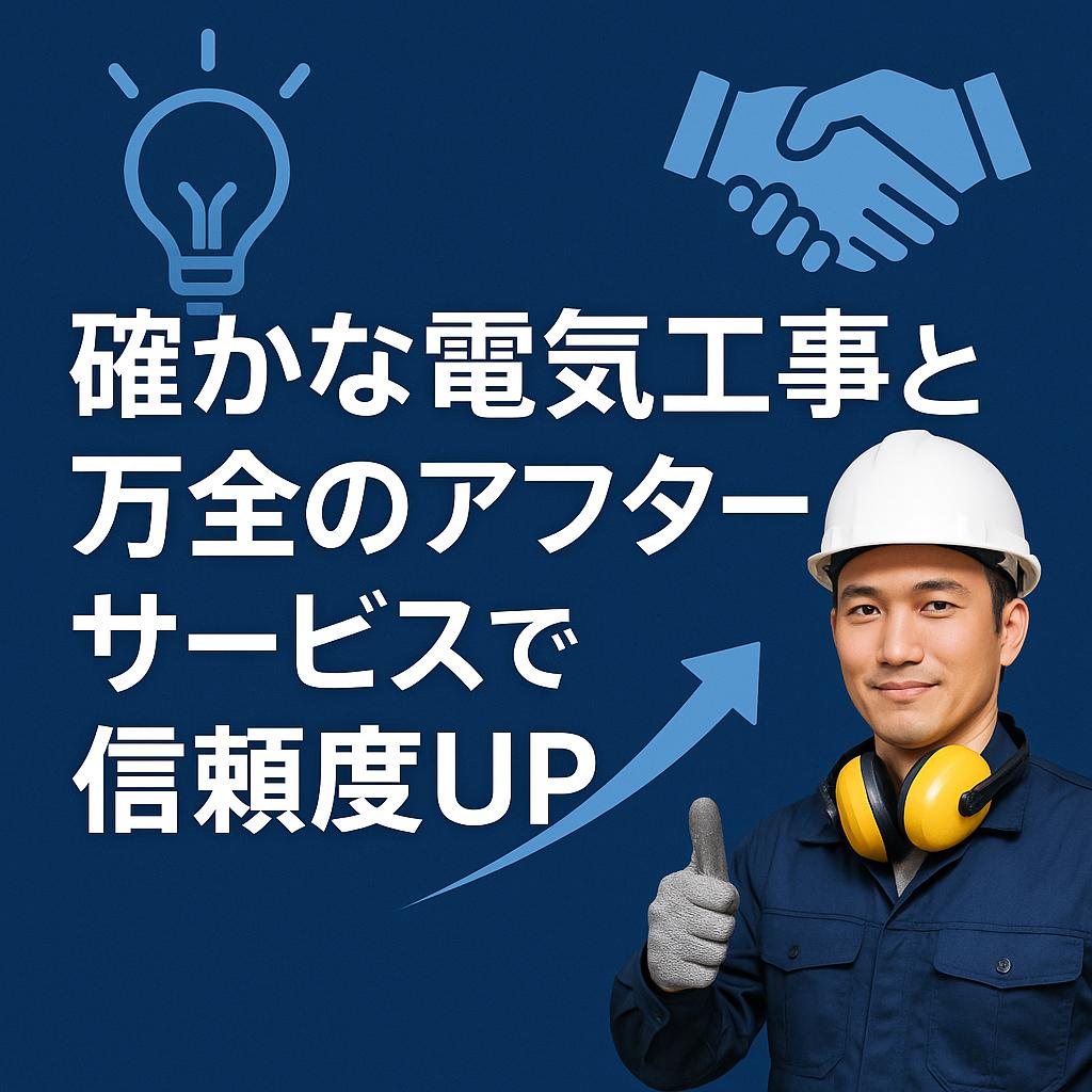 確かな電気工事と万全のアフターサービスで信頼度UP