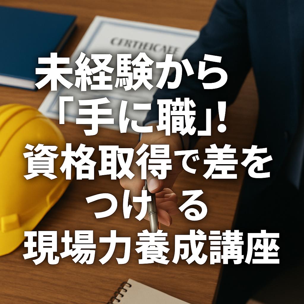 未経験から『手に職』！資格取得で差をつける現場力養成講座