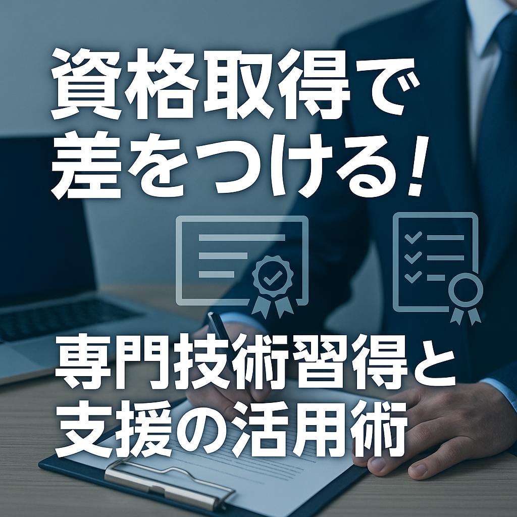 資格取得で差をつける！専門技術習得と支援の活用術