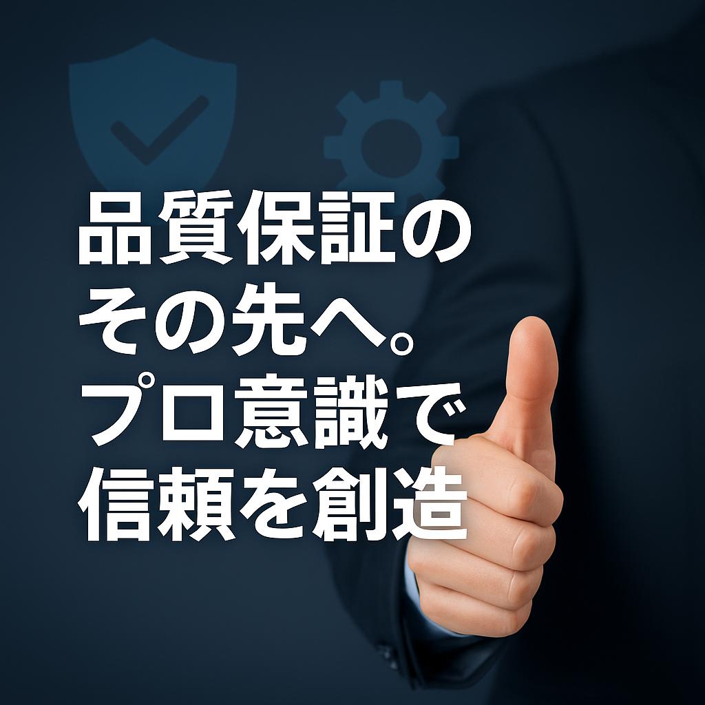 品質保証のその先へ。プロ意識で信頼を創造