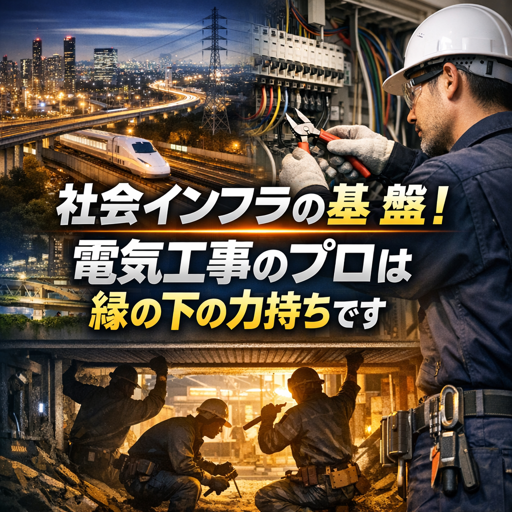 社会インフラの基盤！電気工事のプロは縁の下の力持ちです
