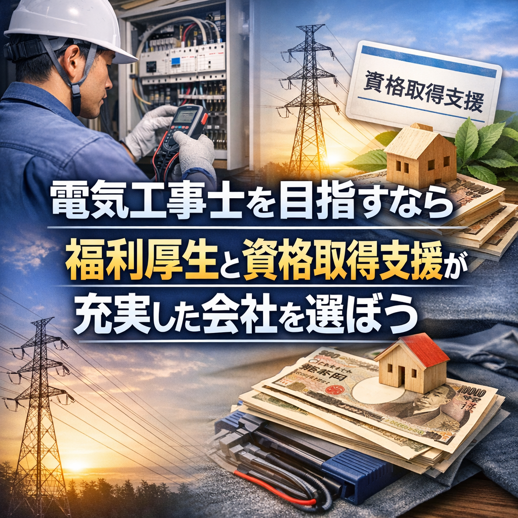電気工事士を目指すなら福利厚生と資格取得支援が充実した会社を選ぼう