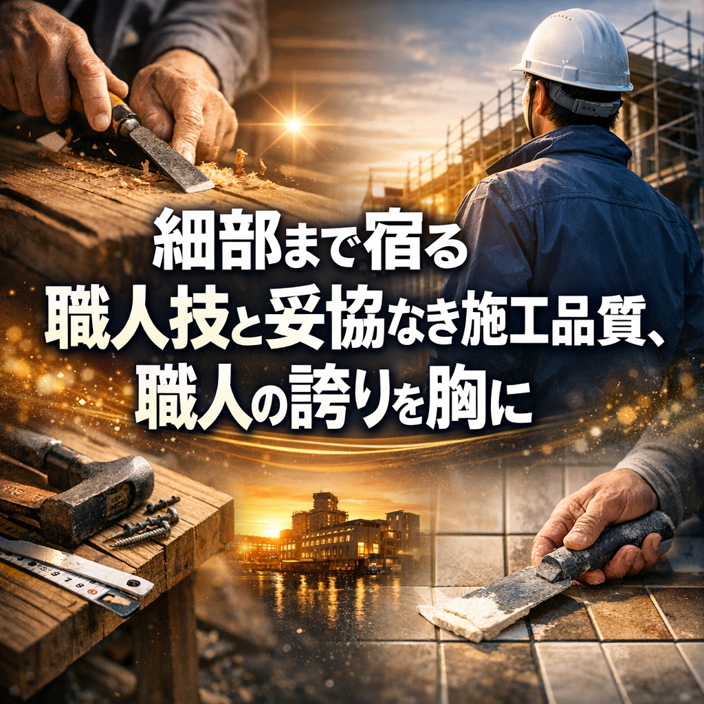 細部まで宿る職人技と妥協なき施工品質、職人の誇りを胸に