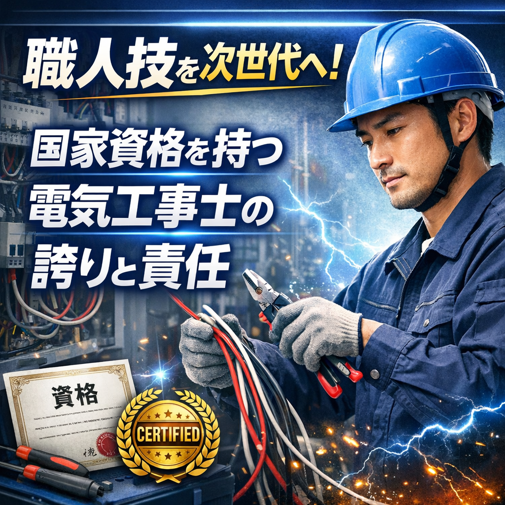 職人技を次世代へ！国家資格を持つ電気工事士の誇りと責任