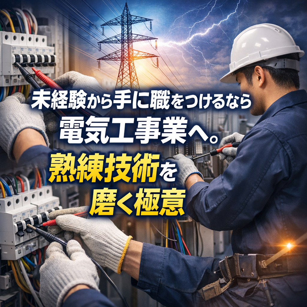 未経験から手に職をつけるなら電気工事業へ。熟練技術を磨く極意