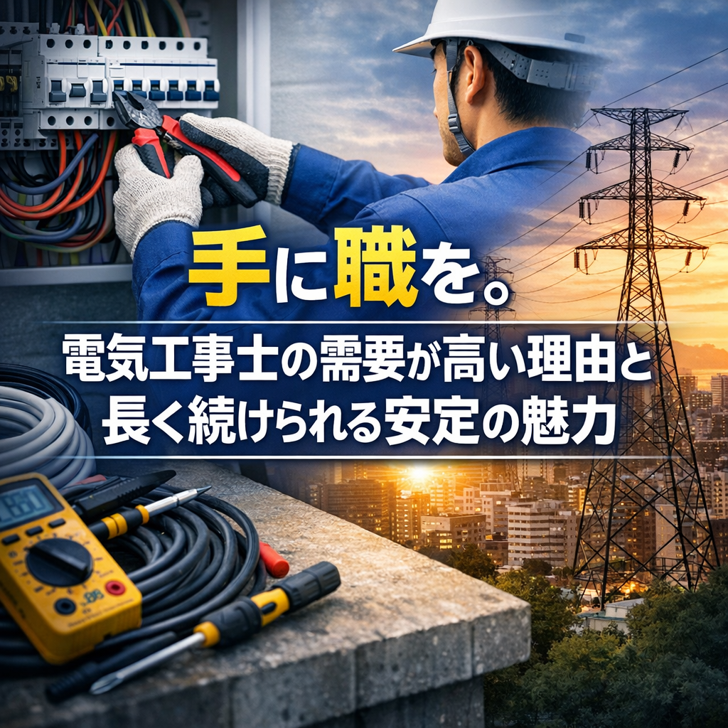 手に職を。電気工事士の需要が高い理由と長く続けられる安定の魅力