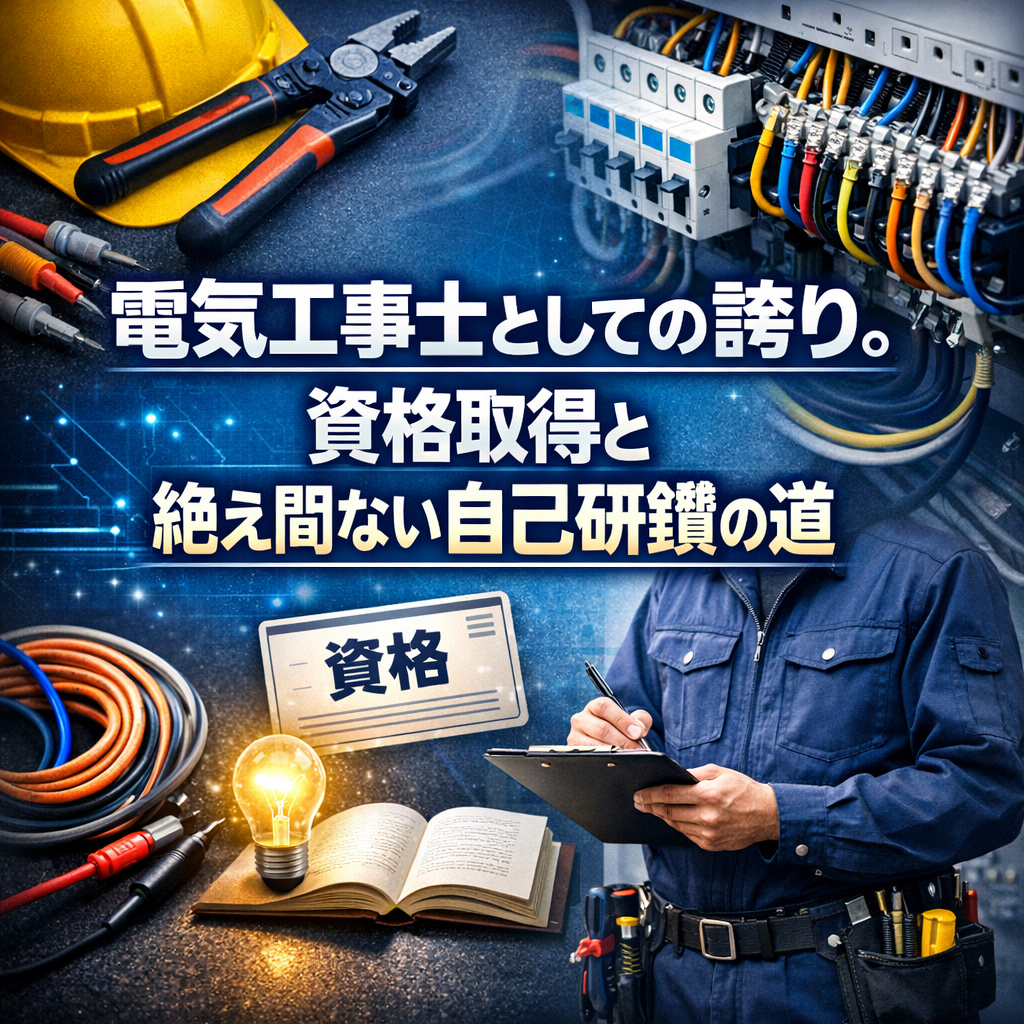 電気工事士としての誇り。資格取得と絶え間ない自己研鑽の道