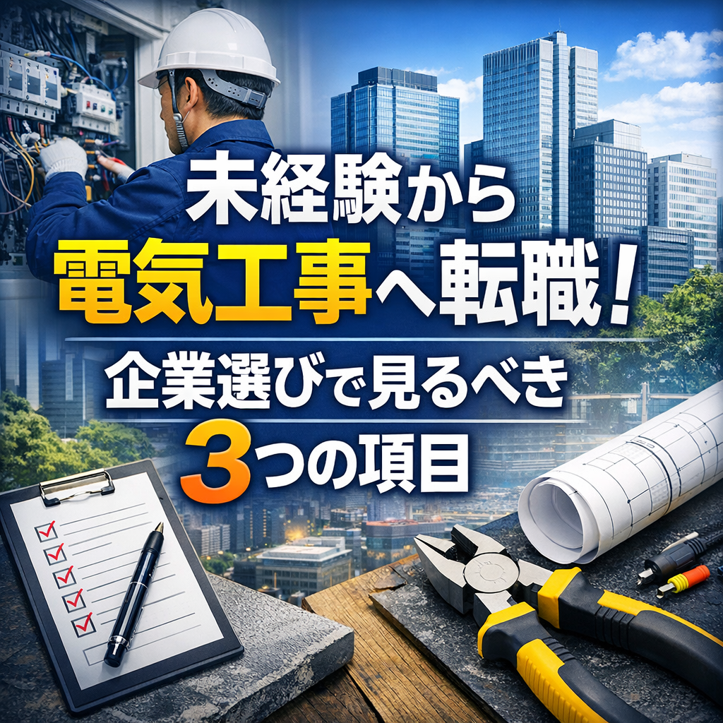 未経験から電気工事へ転職！企業選びで見るべき3つの項目