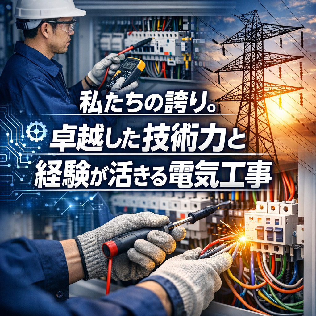 私たちの誇り。卓越した技術力と経験が活きる電気工事