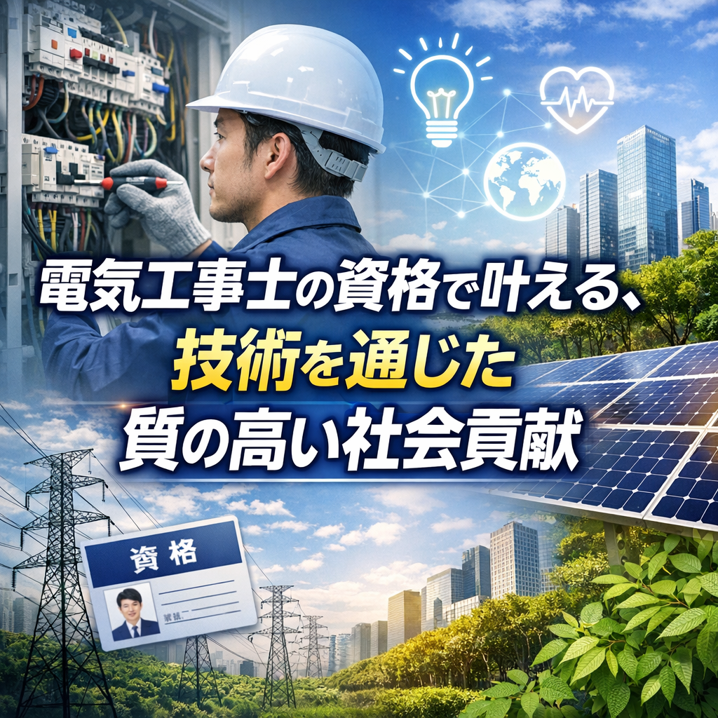 電気工事士の資格で叶える、技術を通じた質の高い社会貢献